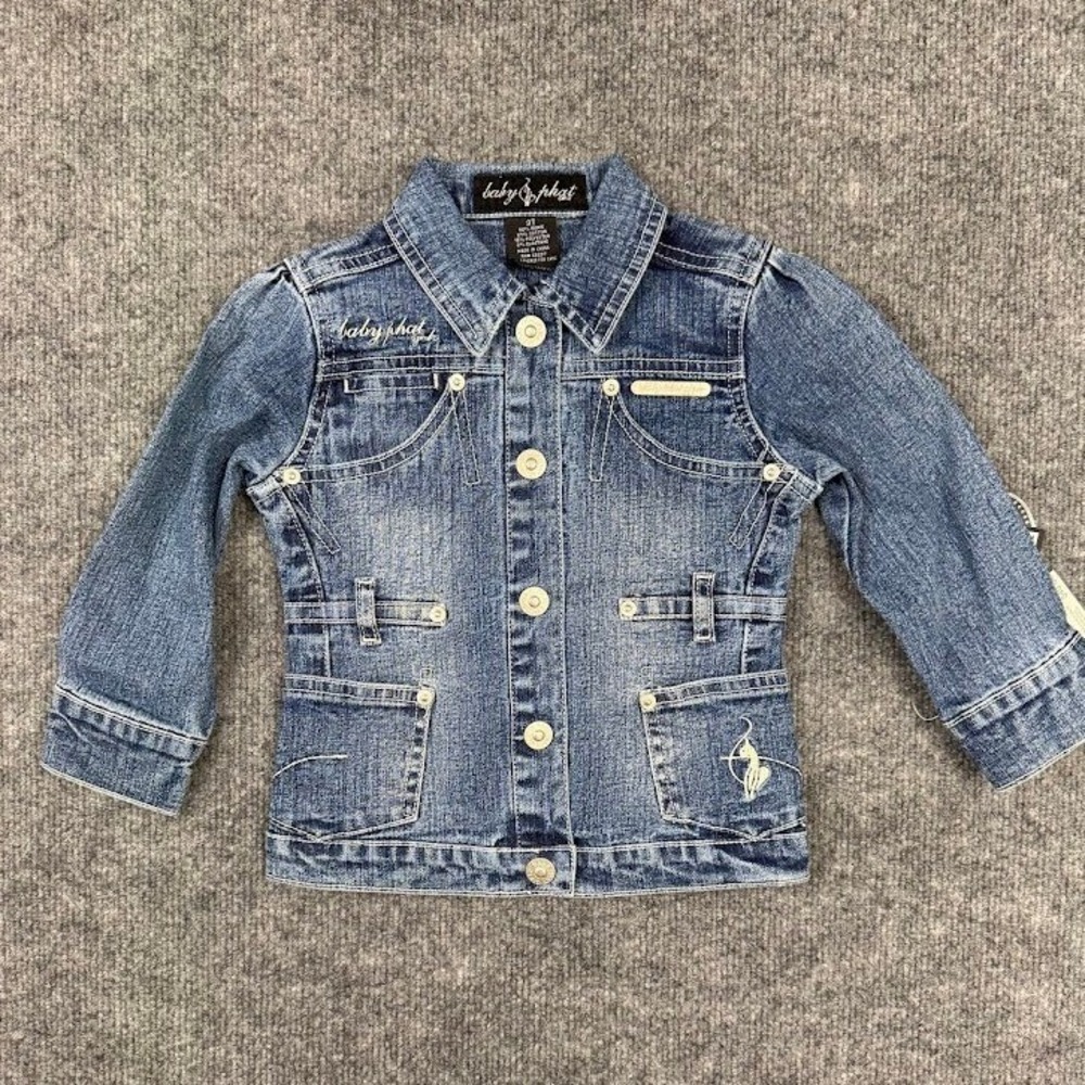 Vintage Baby Phat Girls Denim Jacket‎ Blue 3T New